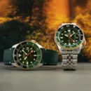Seiko 5 Sports Forest Green Sunrise Limited Edition Green Dial Silver Steel Strap Watch for Men - SSK050K1